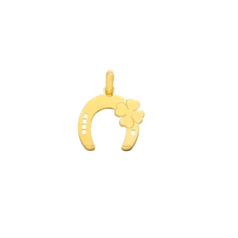 Ciondolo Ferro Di Cavallo e Quadrifoglio Oro Giallo 18kt