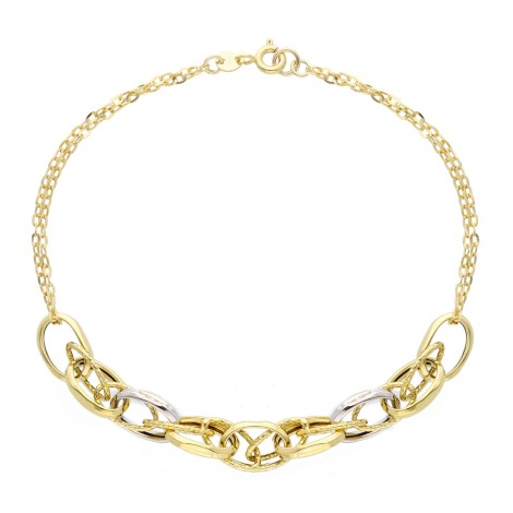 Bracciale Ovali Due Ori 9kt