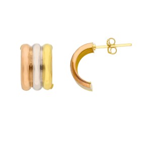 Orecchini Lobo Tre Ori 9kt