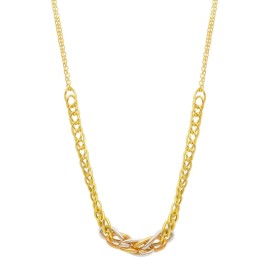 Collana Ovali Intrecciati Tre Ori 9kt