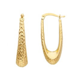 Orecchini Ovali Sfaccettati Oro Giallo 9kt