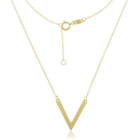 Collana Lettera V Oro Giallo 9kt