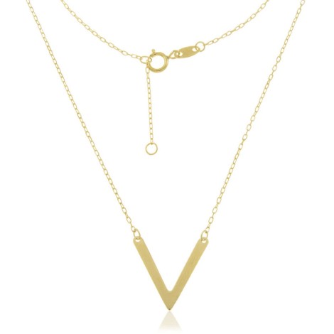 Collana Lettera V Oro Giallo 9kt