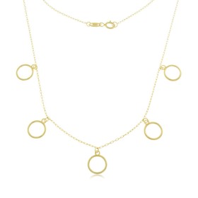 Collana Oro Giallo 9kt Cerchi Pendenti
