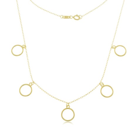 Collana Oro Giallo 9kt Cerchi Pendenti