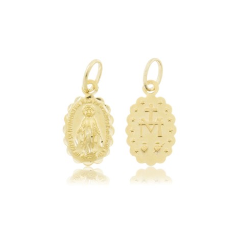 Ciondolo Oro Giallo 9kt Madonna Miracolosa