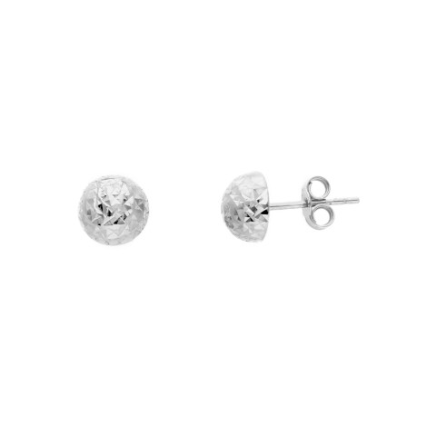 Orecchini Lobo Pallina Oro Bianco 18kt