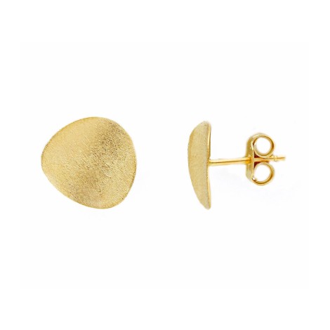 Orecchini Lobo Disco Oro Giallo 18kt Satinato