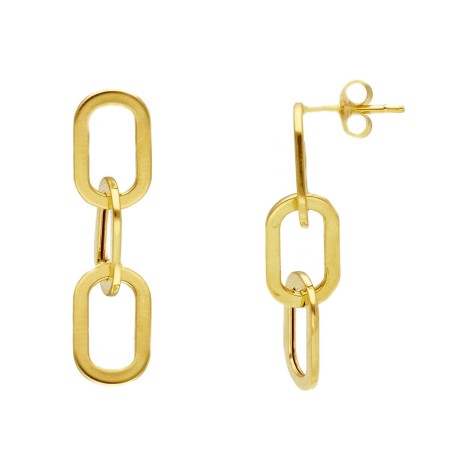 Orecchini Pendenti Anelli Oro Giallo 18kt