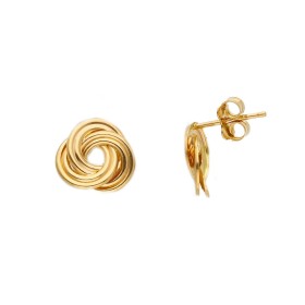 Orecchini Lobo Nodo Oro Giallo 18kt Striato