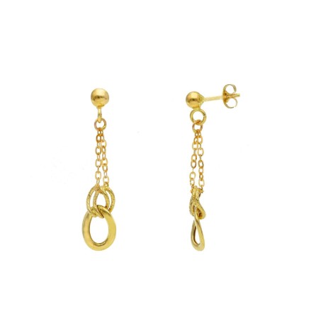 Orecchini Pendenti Ovali Oro Giallo 18kt