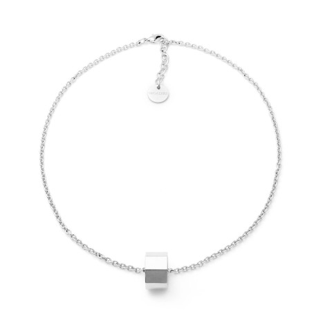 Collana Unoaerre Bronzo Argentato Anello Centrale