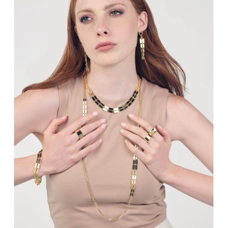 Collana Unoaerre Lux Dorata Maglie Quadrate