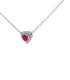 Collana Cuore Rubino E Diamanti Oro Bianco 9kt