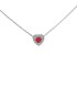 Collana Cuore Rubino E Diamanti Oro Bianco 9kt