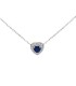 Collana Cuore Zaffiro E Diamanti Oro Bianco 9kt