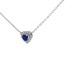 Collana Cuore Zaffiro E Diamanti Oro Bianco 9kt