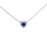 Collana Cuore Zaffiro E Diamanti Oro Bianco 9kt