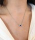 Collana Cuore Zaffiro E Diamanti Oro Bianco 9kt