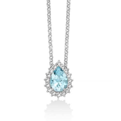 Collana Miluna Gemma Del Cielo Topazio Azzurro CLD4836