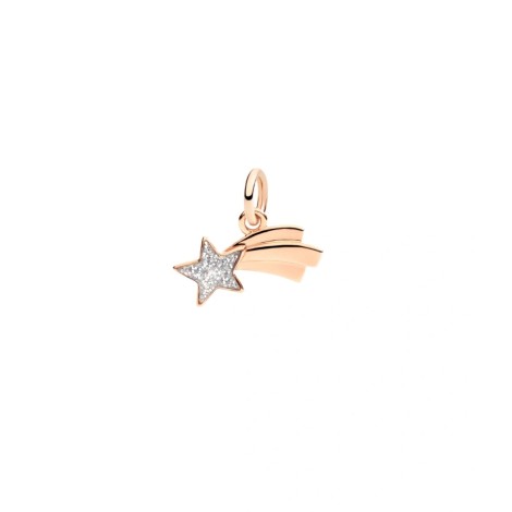 Ciondolo Dodo Stella Cometa Oro Rosa 9KT Smalto Glitter
