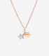 Ciondolo Dodo Stella Cometa Oro Rosa 9KT Smalto Glitter