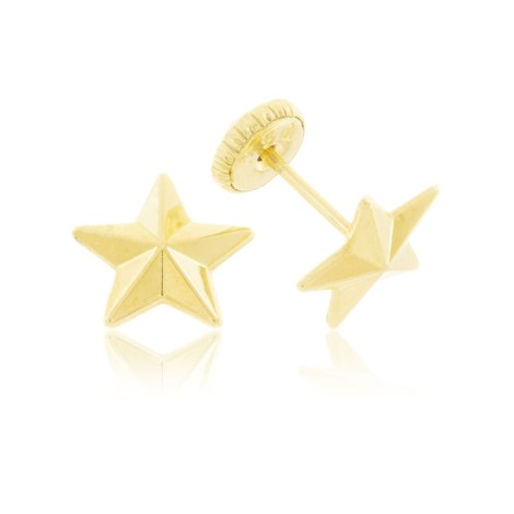 Orecchini Lobo Stella Oro Giallo 9kt