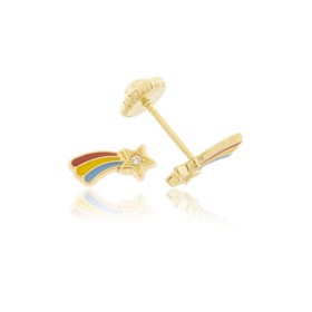 Orecchini Stella Cometa Oro Giallo 9kt