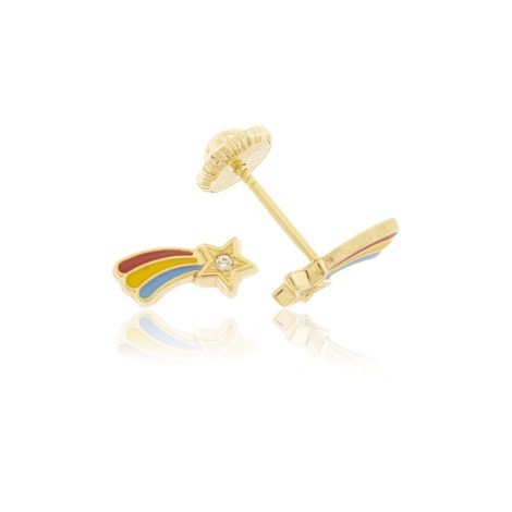 Orecchini Stella Cometa Oro Giallo 9kt