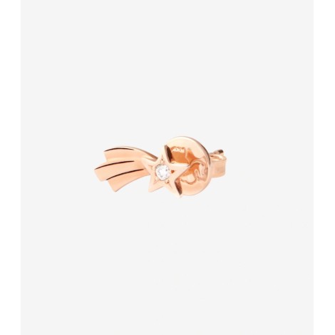 Orecchino Singolo Dodo Stella Cometa Oro Rosa 9KT Diamante - Destra