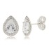 Orecchini Goccia Oro Bianco 9kt Zirconi