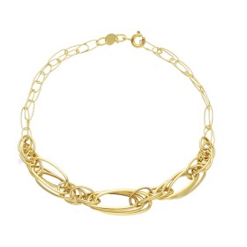Bracciale Ovali Lisci Oro Giallo 9k Intrecciati