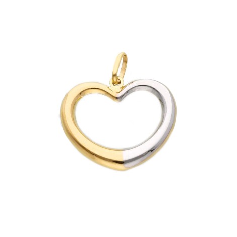 Ciondolo Cuore Due Ori 9Kt
