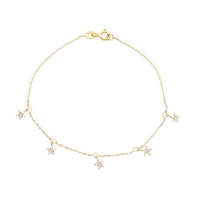 Bracciale Stelle Pendenti Oro Giallo 9k Zirconi