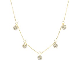 Collana Sfere Pendenti Oro Giallo 9kt Zirconi