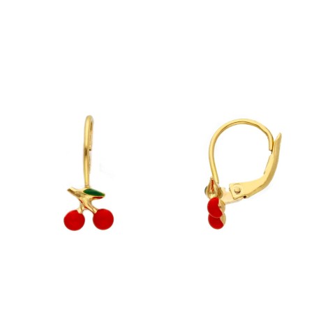 Orecchini Ciliegie Oro Giallo 18kt Smalto