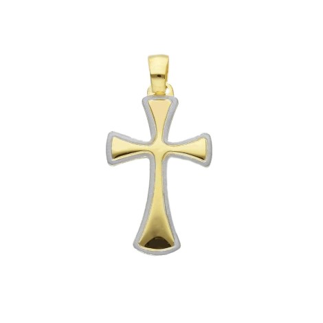 Ciondolo Croce Due Ori 18kt