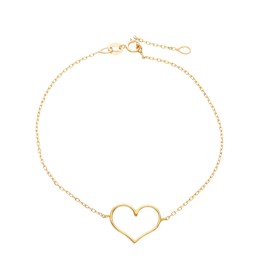 Bracciale Cuore Centrale Oro Giallo 18kt