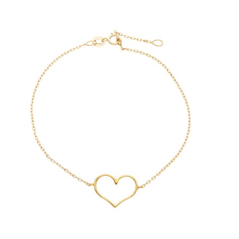 Bracciale Cuore Centrale Oro Giallo 18kt