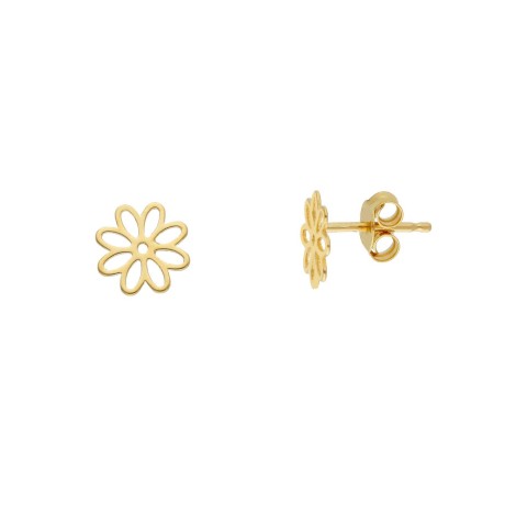 Orecchini Lobo Fiori Oro Giallo 18kt