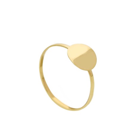 Anello Tondo Centrale Oro Giallo 18kt