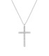 Collana Croce Oro Bianco 9kt Zirconi
