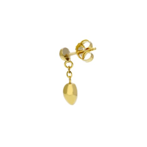Monorecchino pendente Cuore Oro Giallo 9kt