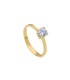 Anello Solitario Giallo 9kt  Zircone Bianco