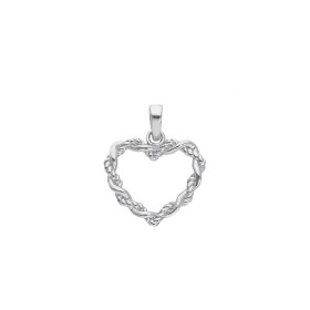 Ciondolo Cuore Oro Bianco 9Kt Intrecciato
