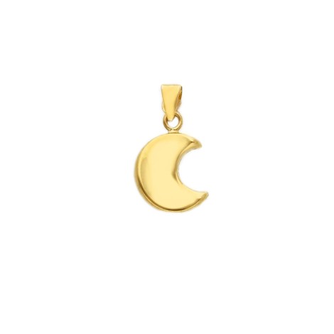 Ciondolo Luna Oro Giallo 9Kt Bombata
