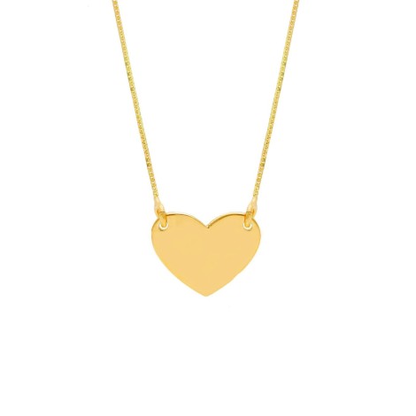 Collana Cuore Oro Giallo 9Kt Piatto