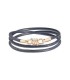 Bracciale Dodo Nodo in Pelle e Argento 925 Grigio
