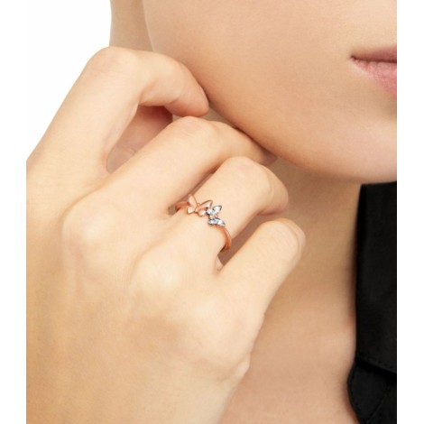 Anello Dodo Collezione Farfalla Oro Rosa 9kt Diamanti