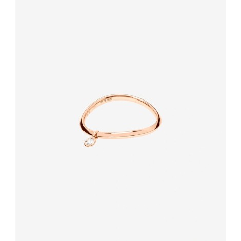 Anello Wave Dodo Essentials Oro Rosa 9kt Diamante Bianco 0,034 ct